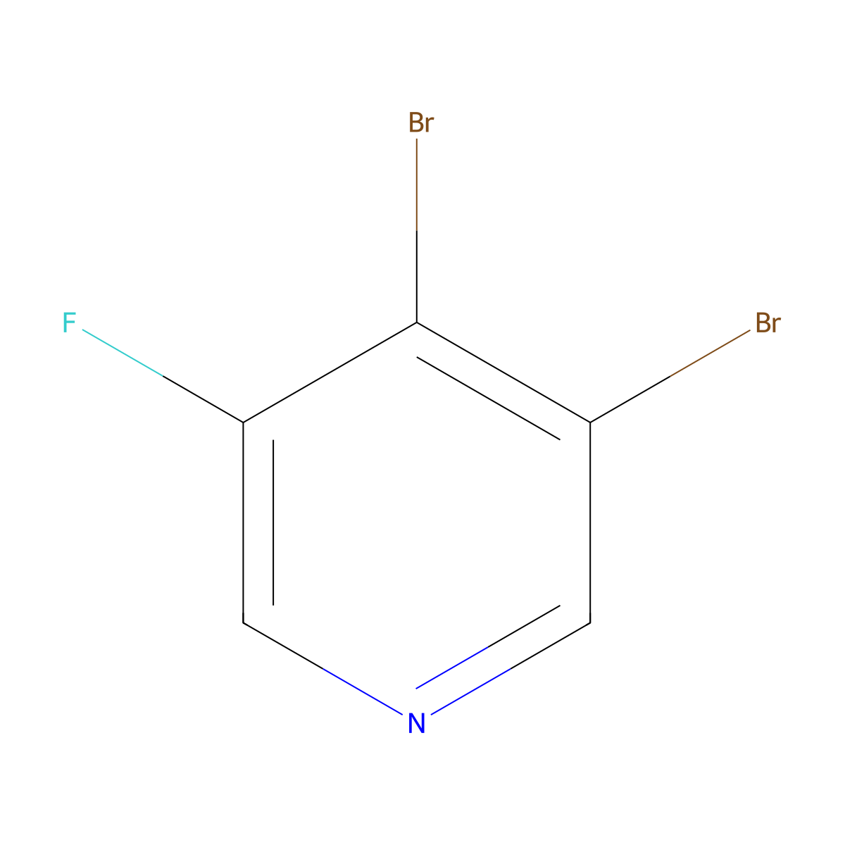 3,4-Dibromo-5-fluoropyridine molecular structure, CAS 1260843-59-1