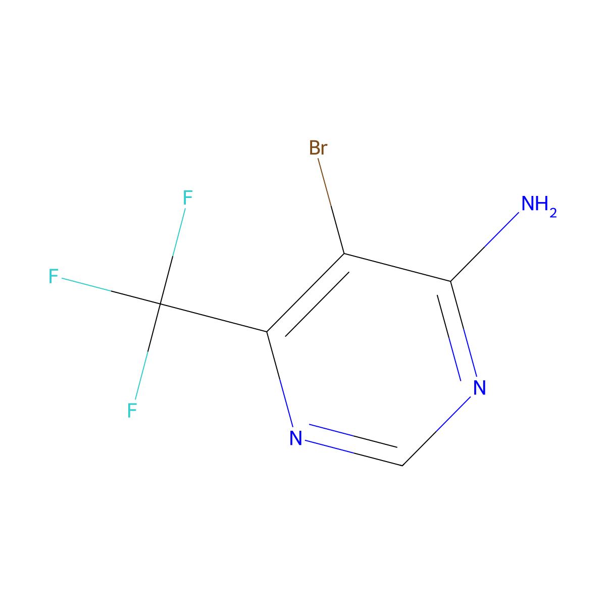 5-Bromo-6-(trifluoromethyl)pyrimidin-4-amine molecular structure, CAS 1260844-01-6