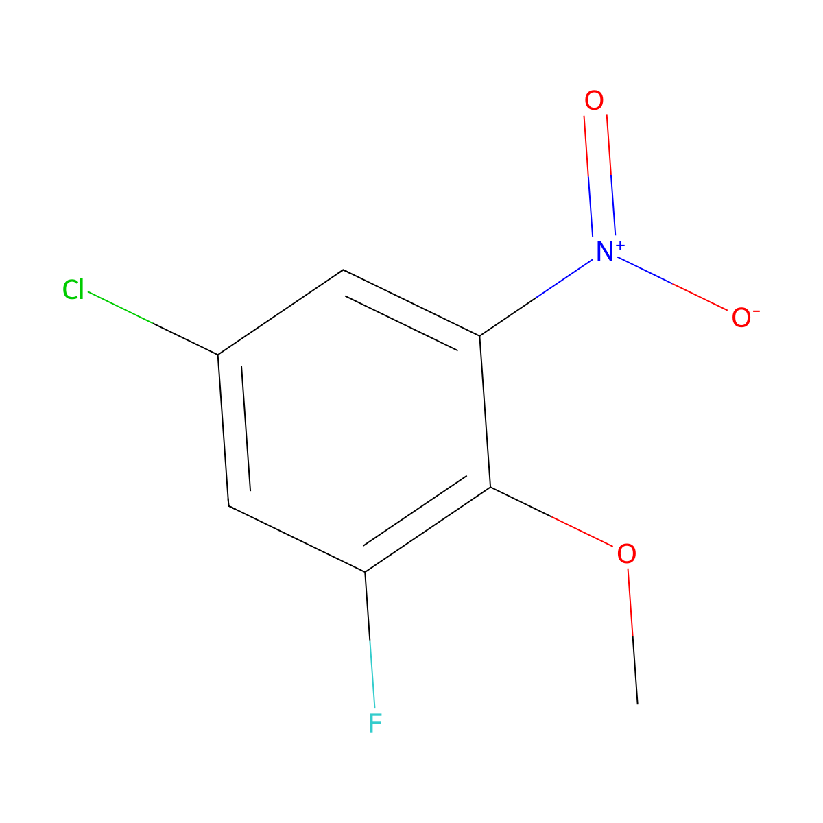 5-Chloro-1-fluoro-2-methoxy-3-nitrobenzene molecular structure, CAS 1260845-62-2