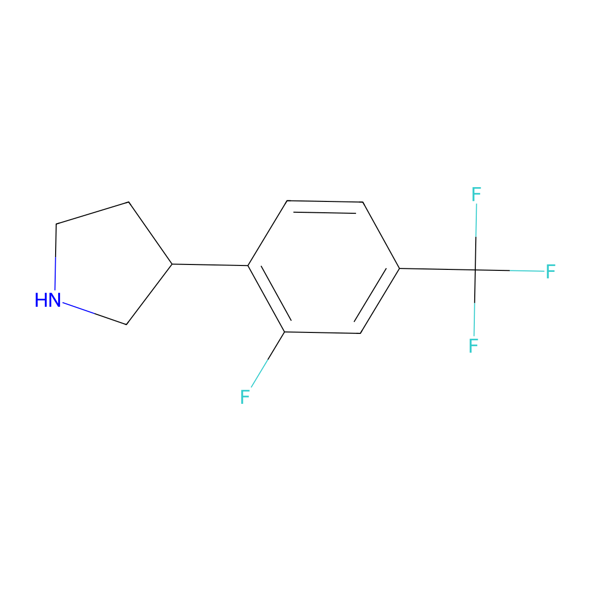 3-[2-Fluoro-4-(trifluoromethyl)phenyl]pyrrolidine molecular structure, CAS 1260847-15-1