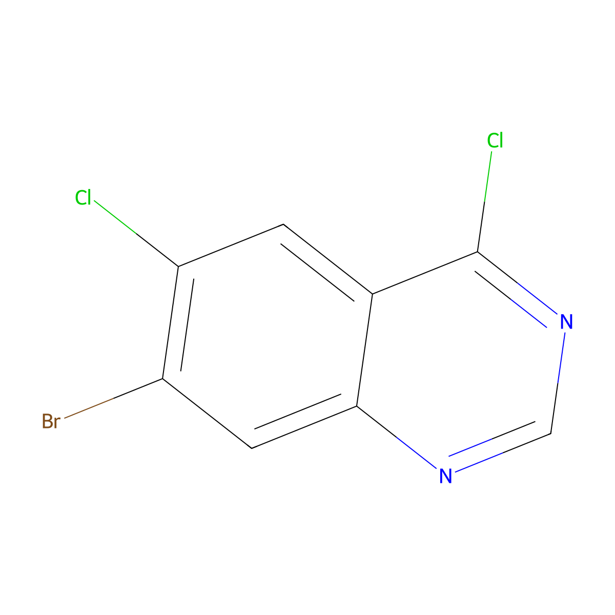 7-Bromo-4,6-dichloroquinazoline molecular structure, CAS 1260847-61-7