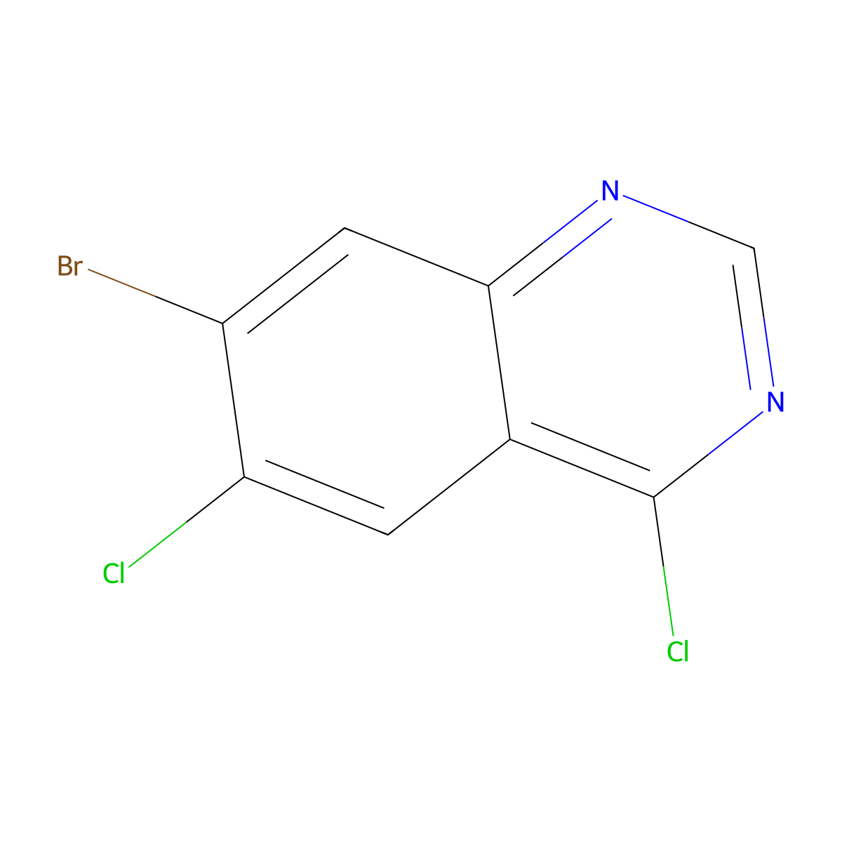 7-Bromo-4,6-dichloroquinazoline molecular structure, CAS 1260847-61-7