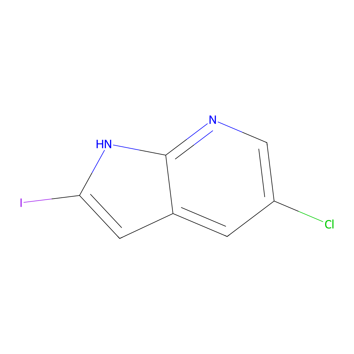 5-Chloro-2-iodo-1H-pyrrolo[2,3-b]pyridine molecular structure, CAS 1260848-49-4