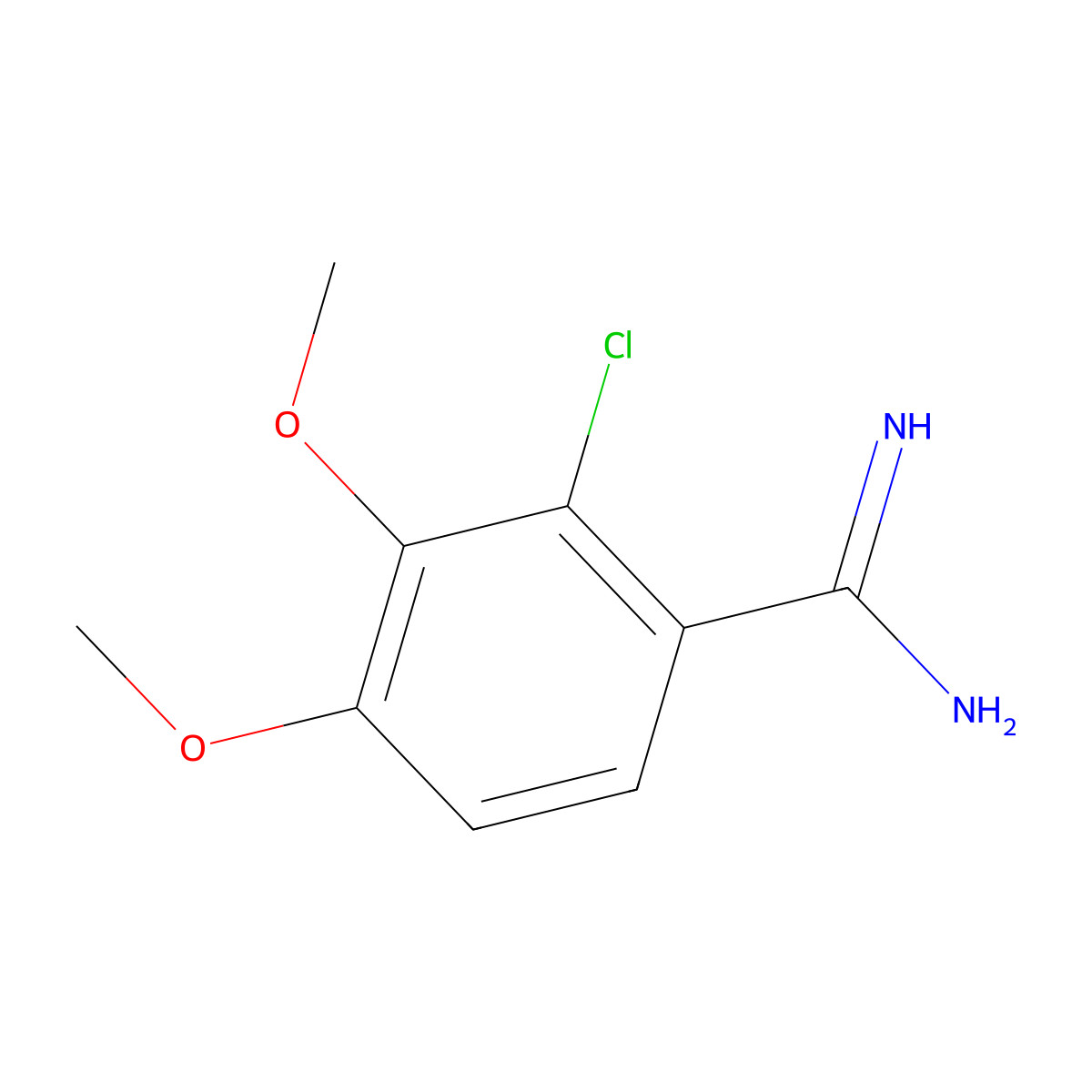 2-Chloro-3,4-dimethoxybenzimidamide molecular structure, CAS 1260848-69-8