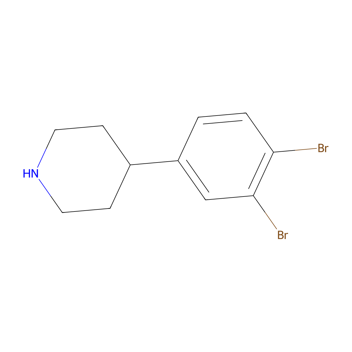 4-(3,4-Dibromophenyl)piperidine molecular structure, CAS 1260848-72-3