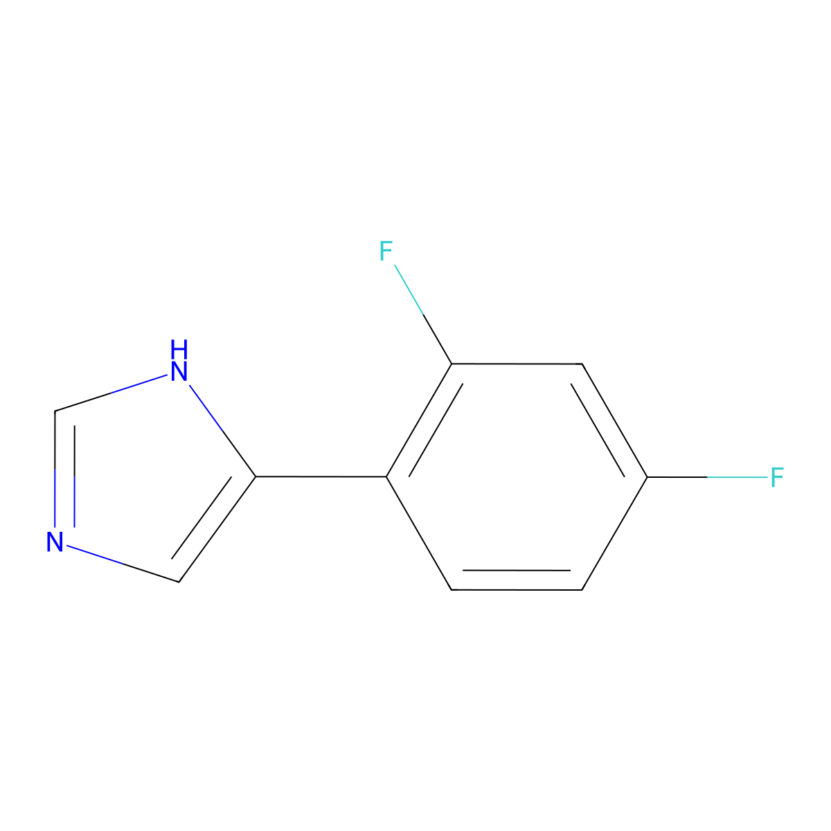 4-(2,4-difluorophenyl)-1H-imidazole molecular structure, CAS 1260849-02-2
