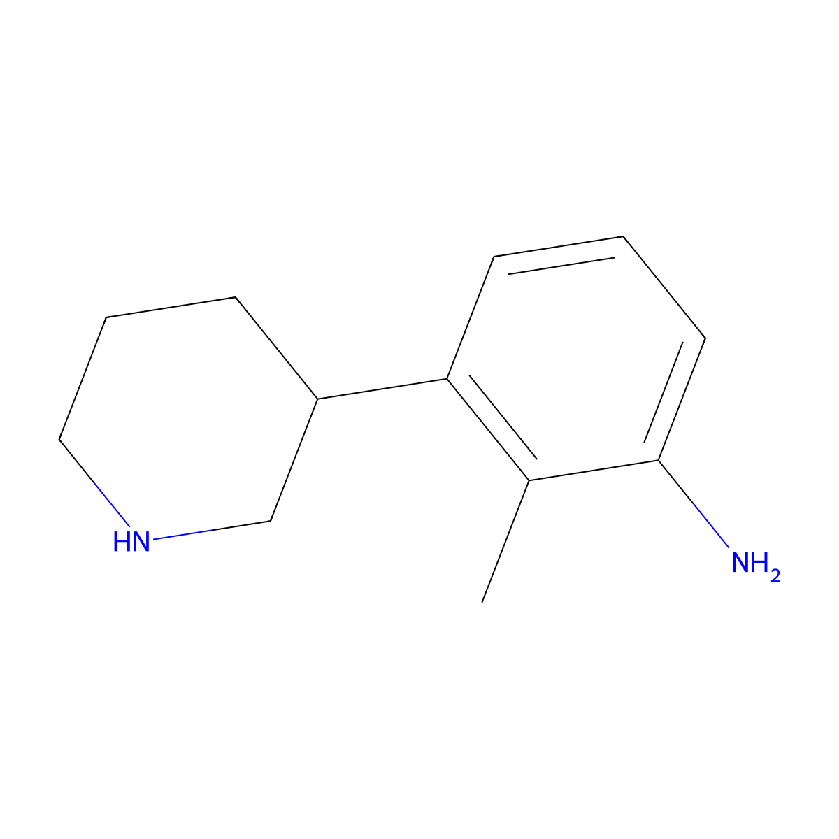 2-Methyl-3-(piperidin-3-yl)aniline molecular structure, CAS 1260849-28-2