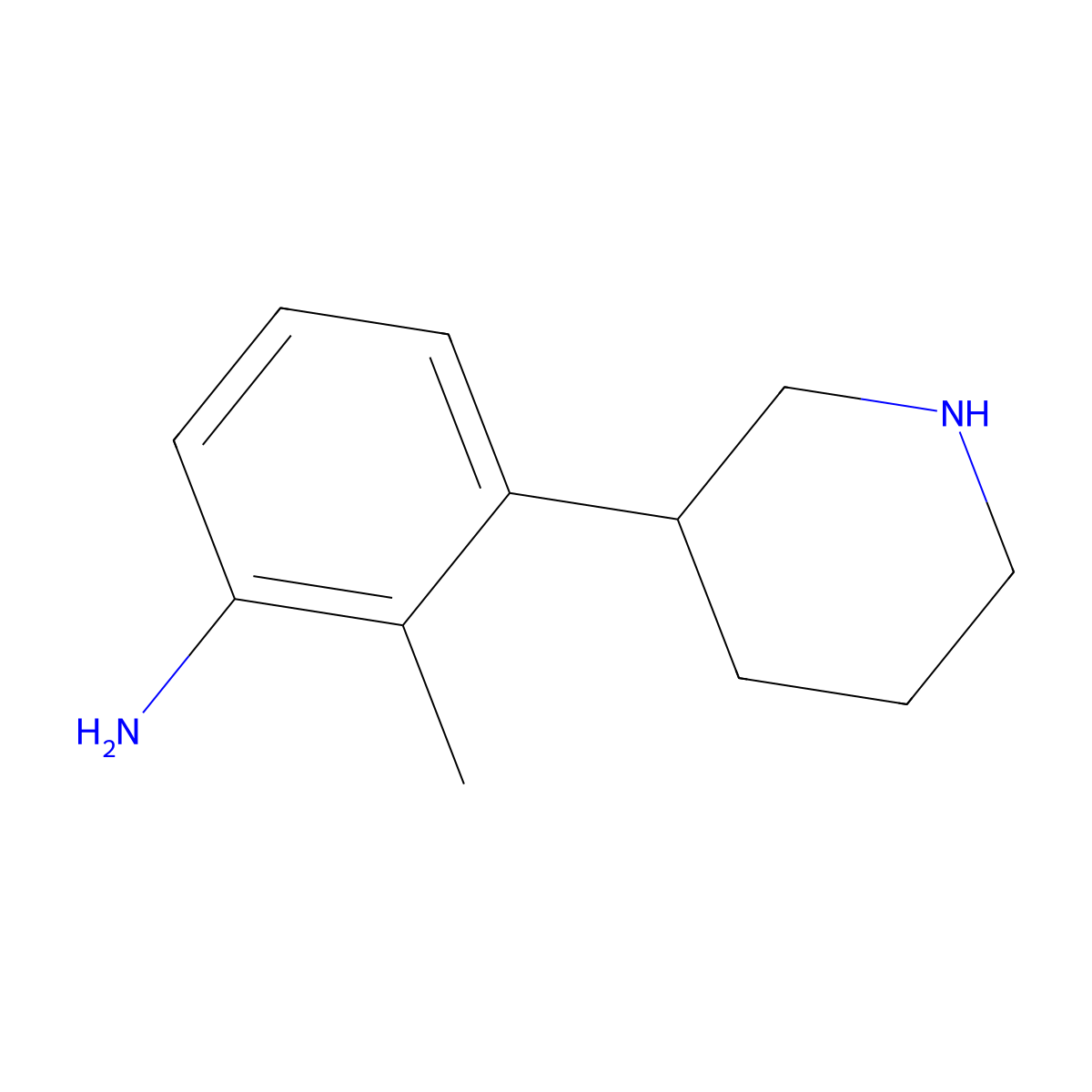 2-Methyl-3-(piperidin-3-yl)aniline molecular structure, CAS 1260849-28-2
