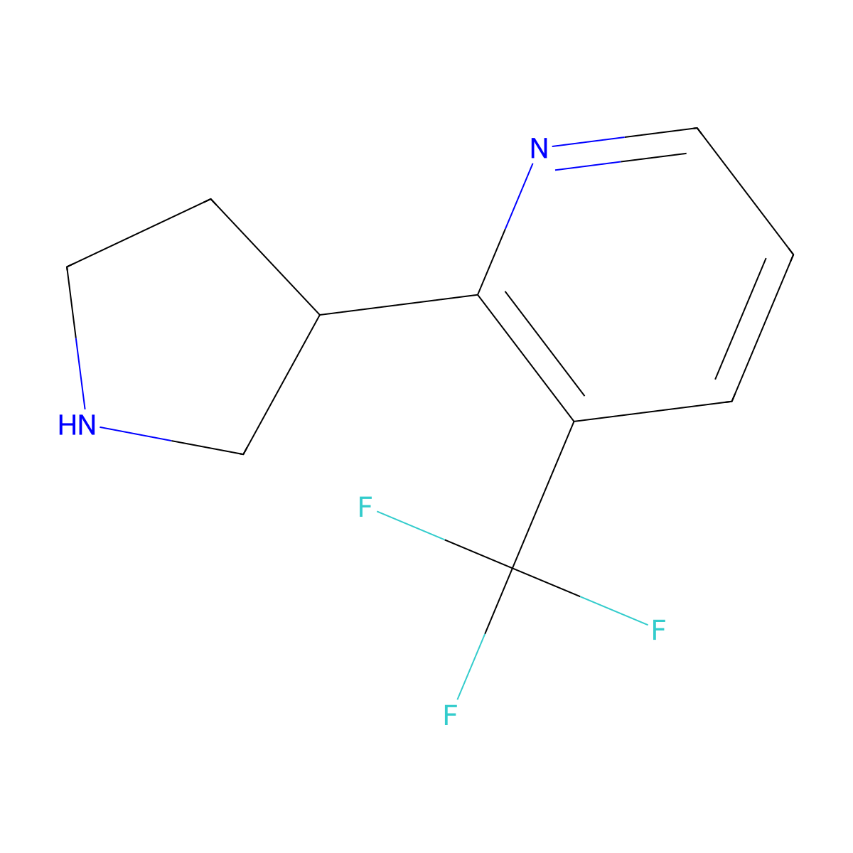 2-(Pyrrolidin-3-yl)-3-(trifluoromethyl)pyridine molecular structure, CAS 1260849-61-3