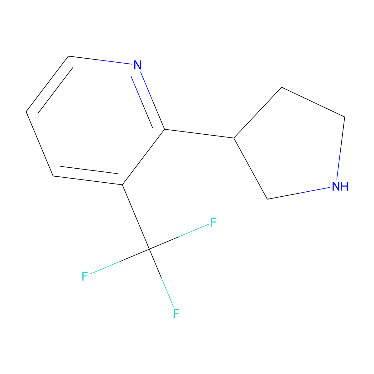 2-(Pyrrolidin-3-yl)-3-(trifluoromethyl)pyridine molecular structure, CAS 1260849-61-3