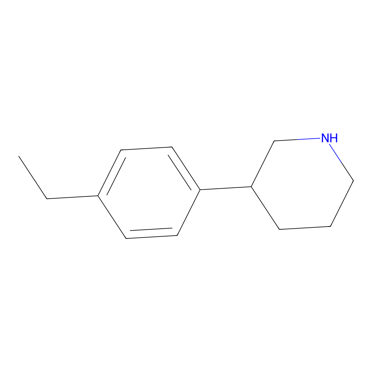3-(4-Ethylphenyl)piperidine molecular structure, CAS 1260849-91-9