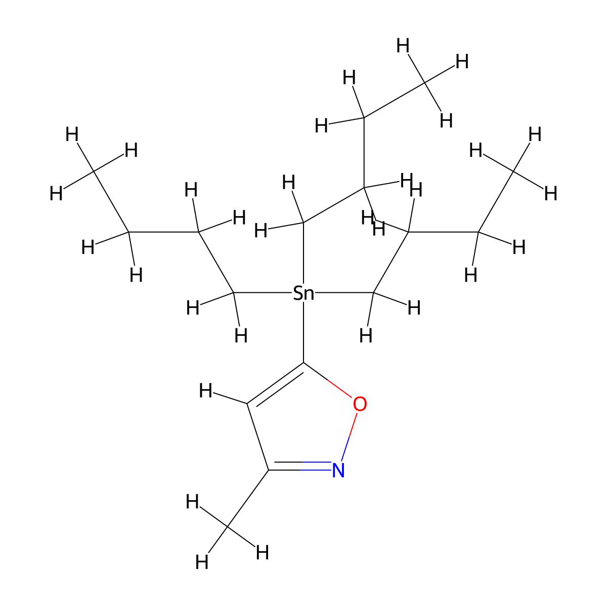 3-Methyl-5-(tributylstannyl)isoxazole molecular structure, CAS 126085-89-0