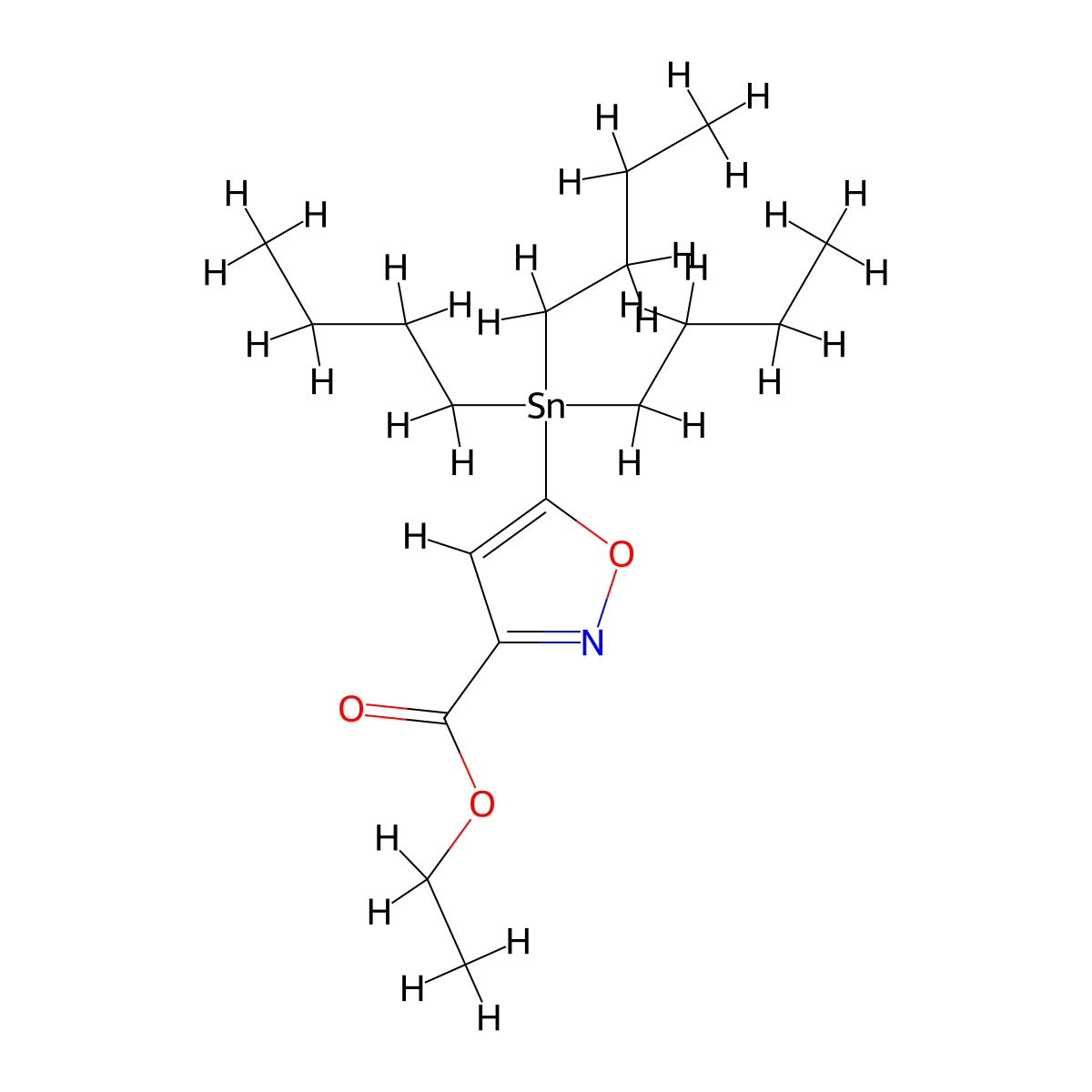Ethyl 5-(tributylstannyl)-1,2-oxazole-3-carboxylate molecular structure, CAS 126085-91-4
