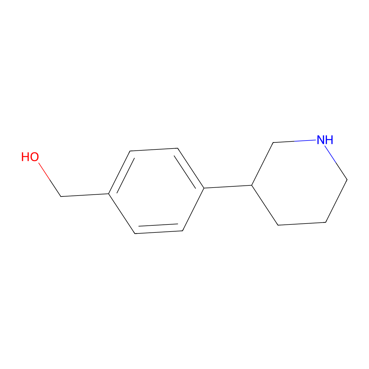 (4-(Piperidin-3-yl)phenyl)methanol molecular structure, CAS 1260850-24-5