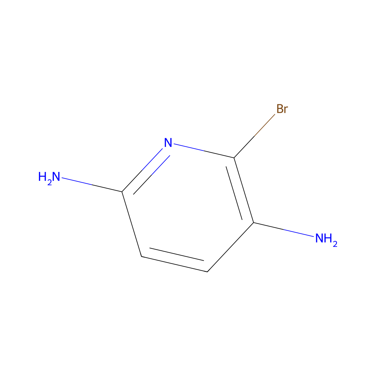 6-Bromopyridine-2,5-diamine molecular structure, CAS 1260850-28-9
