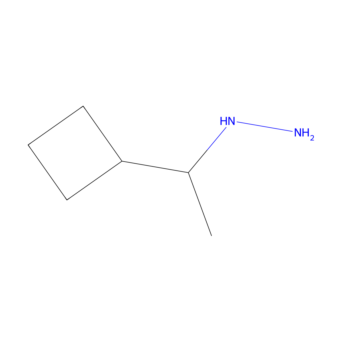 (1-Cyclobutylethyl)hydrazine molecular structure, CAS 1260850-45-0
