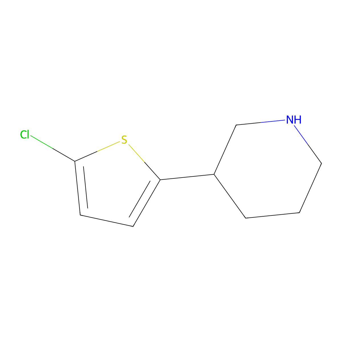 3-(5-Chlorothiophen-2-yl)piperidine molecular structure, CAS 1260850-52-9