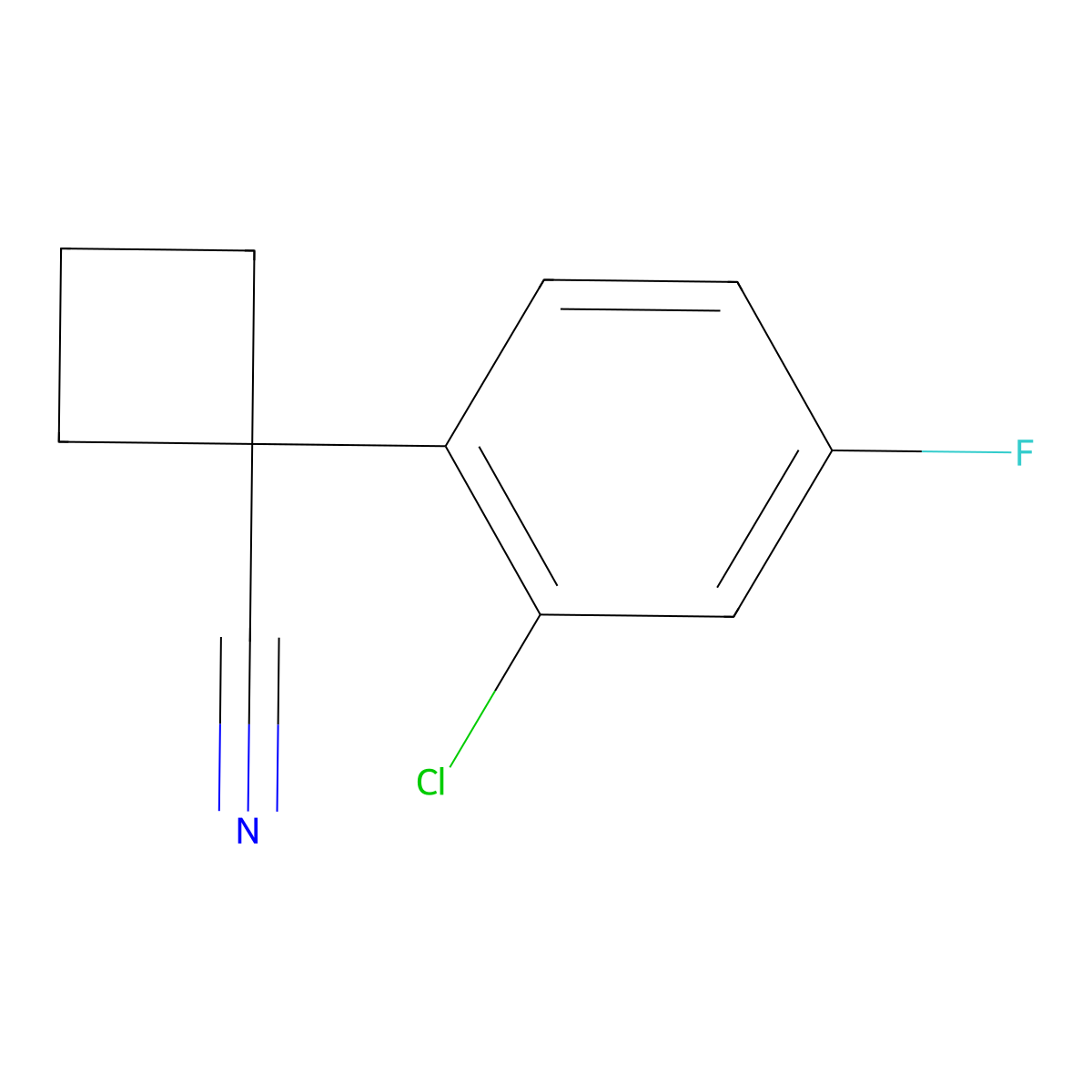 1-(2-Chloro-4-fluorophenyl)cyclobutanecarbonitrile molecular structure, CAS 1260850-80-3