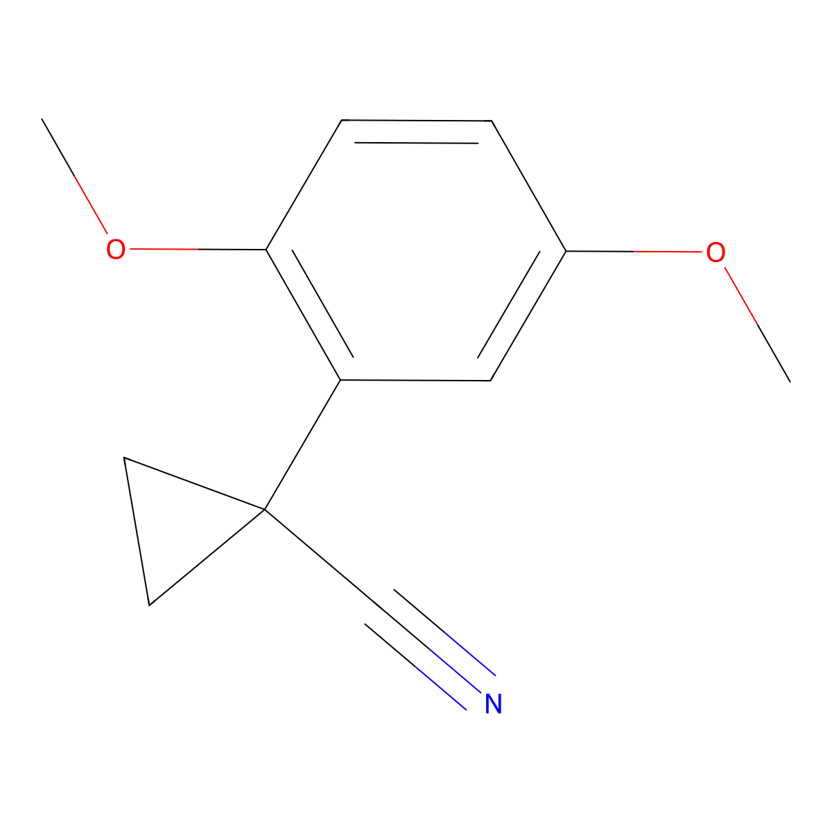 1-(2,5-Dimethoxyphenyl)cyclopropane-1-carbonitrile molecular structure, CAS 1260850-98-3