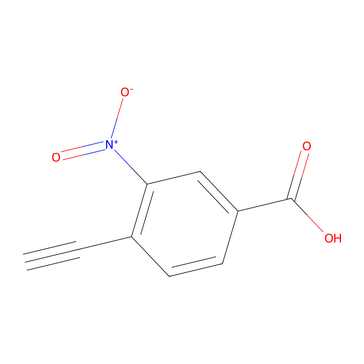 4-Ethynyl-3-nitrobenzoic acid molecular structure, CAS 1260851-19-1