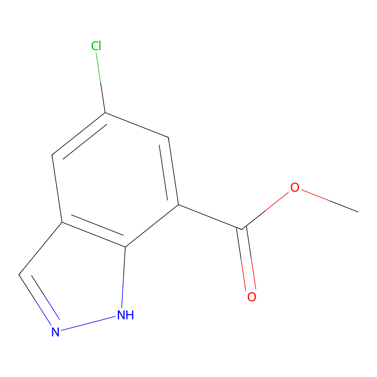 Methyl 5-chloro-1H-indazole-7-carboxylate molecular structure, CAS 1260851-42-0