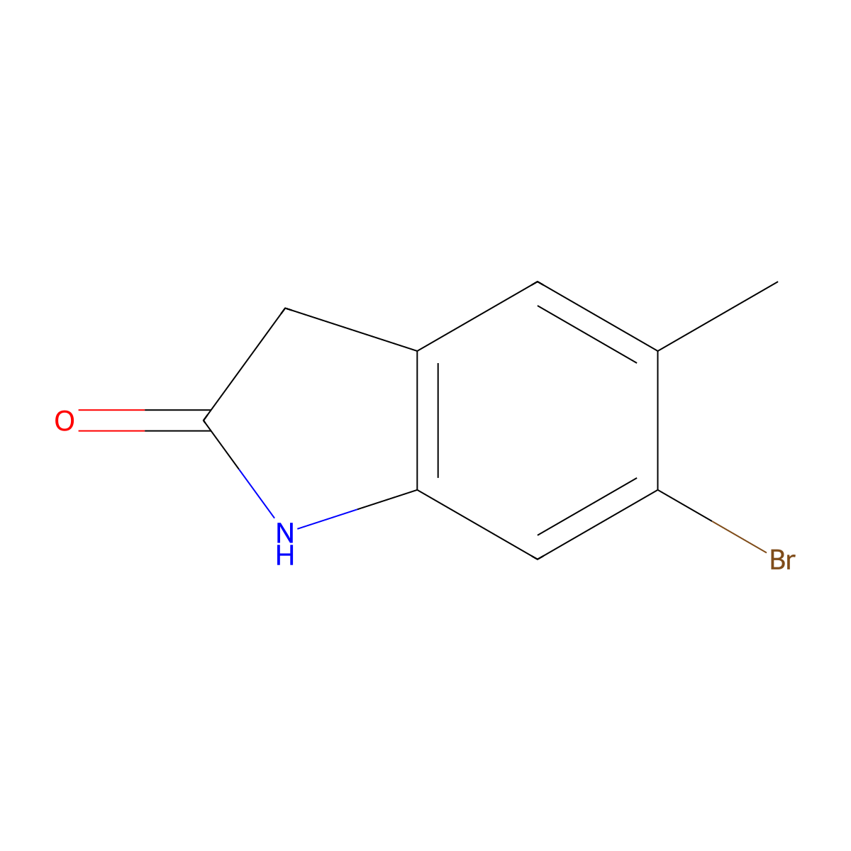 6-Bromo-5-methyl-indolin-2-one molecular structure, CAS 1260851-75-9