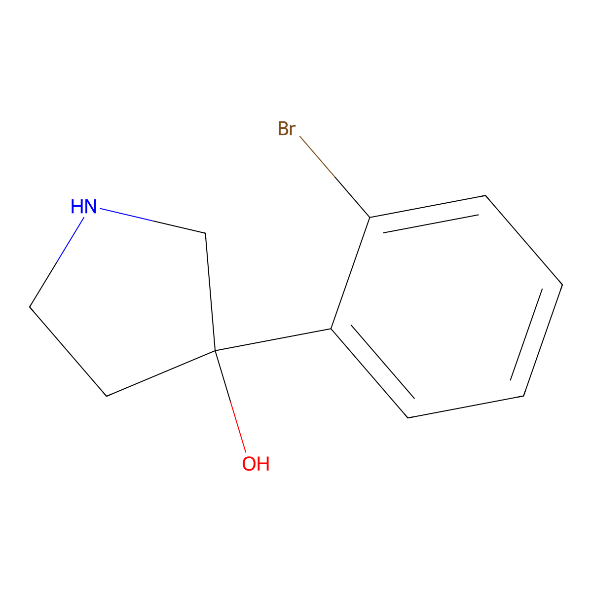 3-(2-Bromophenyl)pyrrolidin-3-ol molecular structure, CAS 1260852-62-7