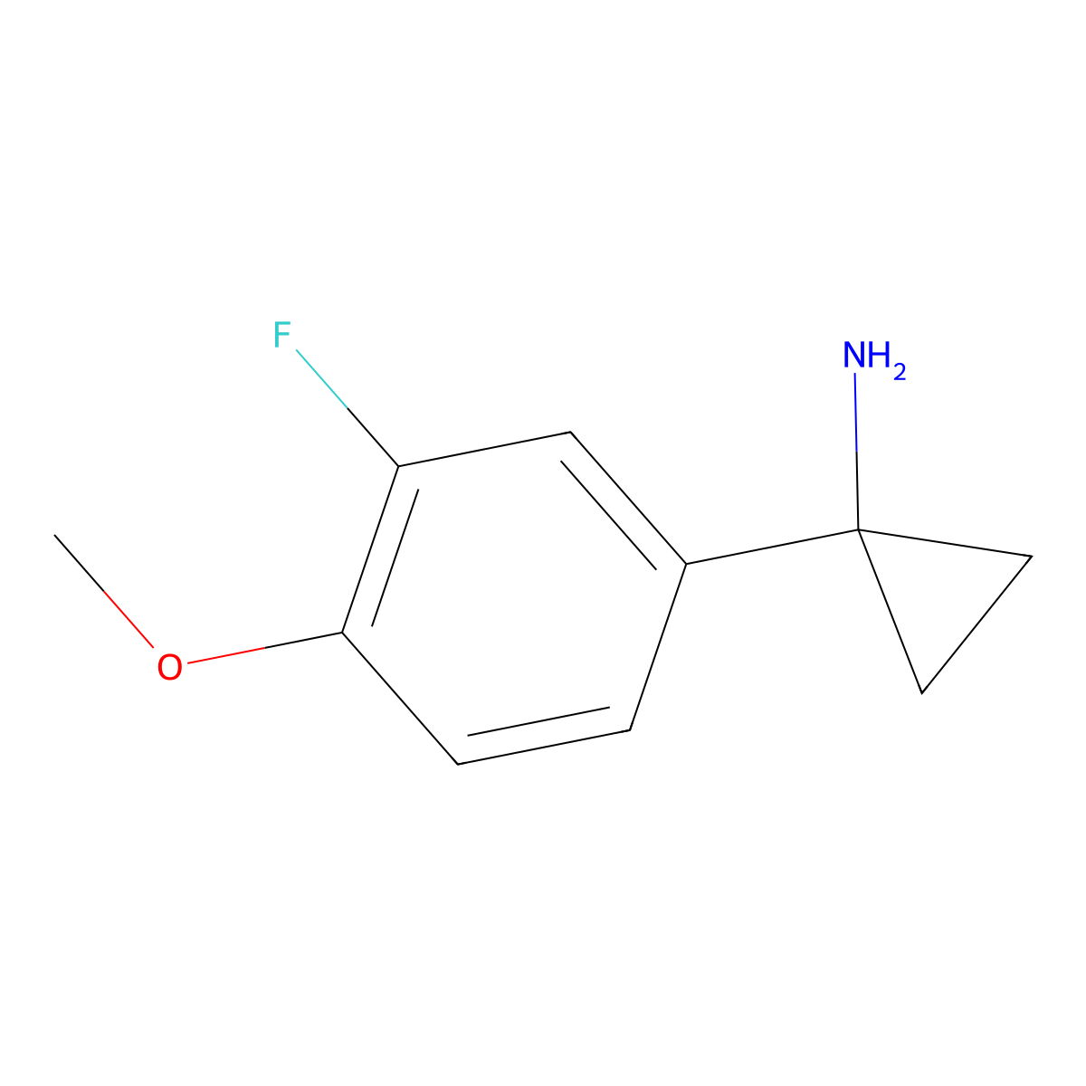 1-(3-Fluoro-4-methoxyphenyl)cyclopropan-1-amine molecular structure, CAS 1260852-84-3