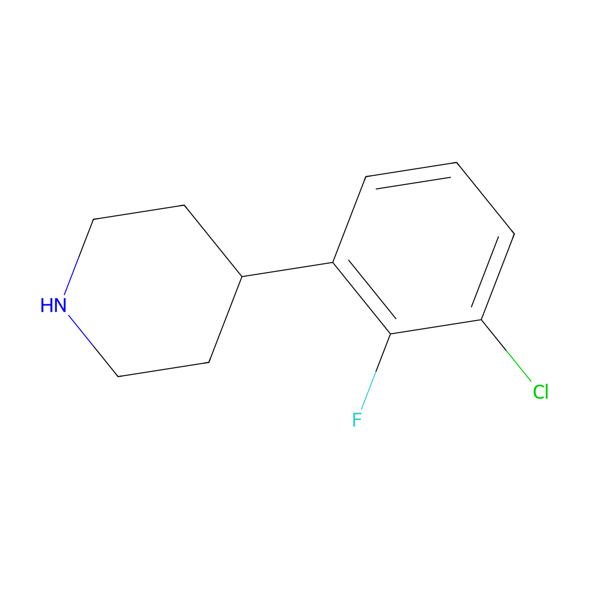 4-(3-Chloro-2-fluorophenyl)piperidine molecular structure, CAS 1260853-25-5