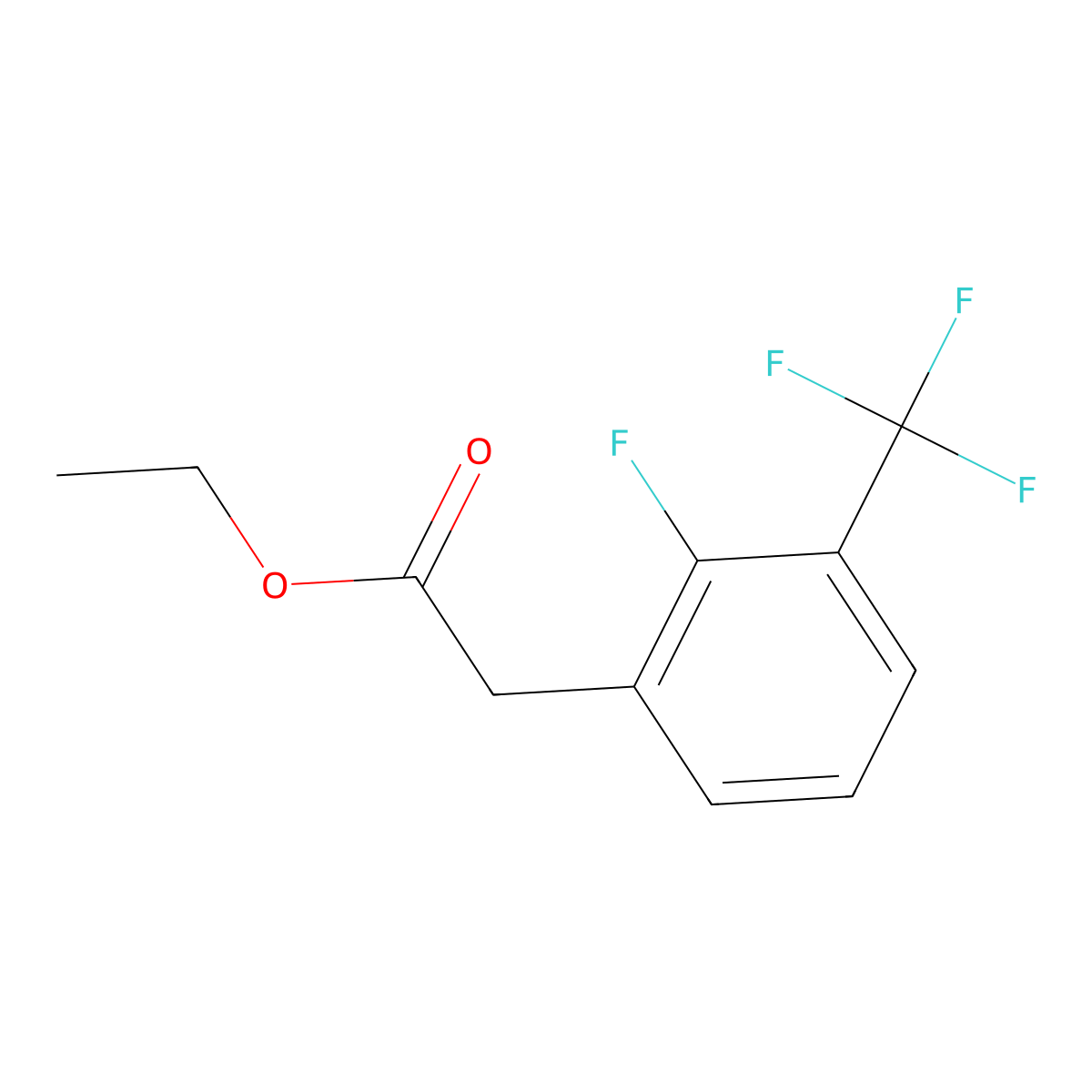 Ethyl 2-(2-fluoro-3-(trifluoromethyl)phenyl)-acetate molecular structure, CAS 1260854-01-0