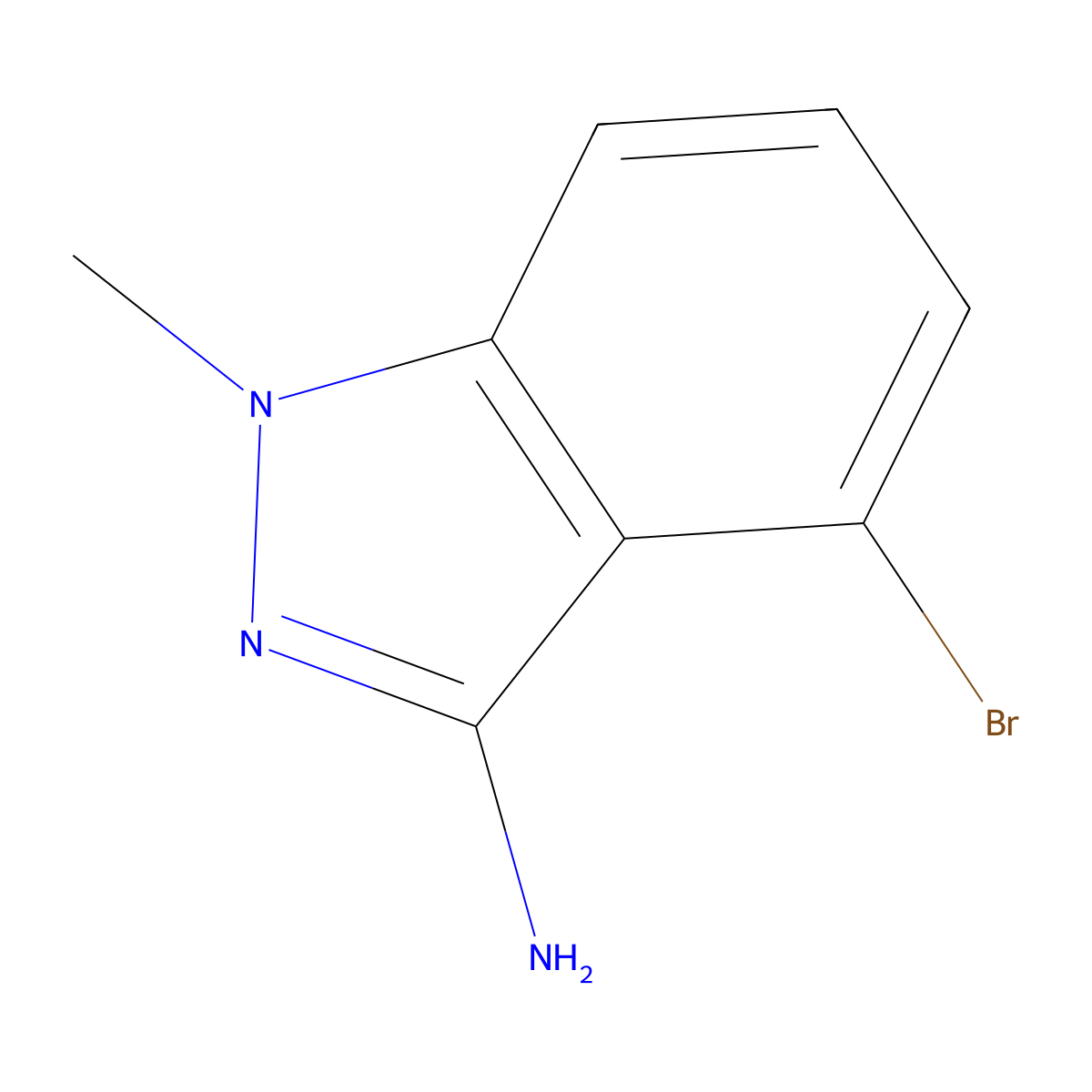 4-Bromo-1-methyl-1H-indazol-3-amine molecular structure, CAS 1260854-85-0