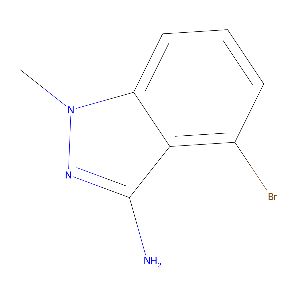 4-Bromo-1-methyl-1H-indazol-3-amine molecular structure, CAS 1260854-85-0