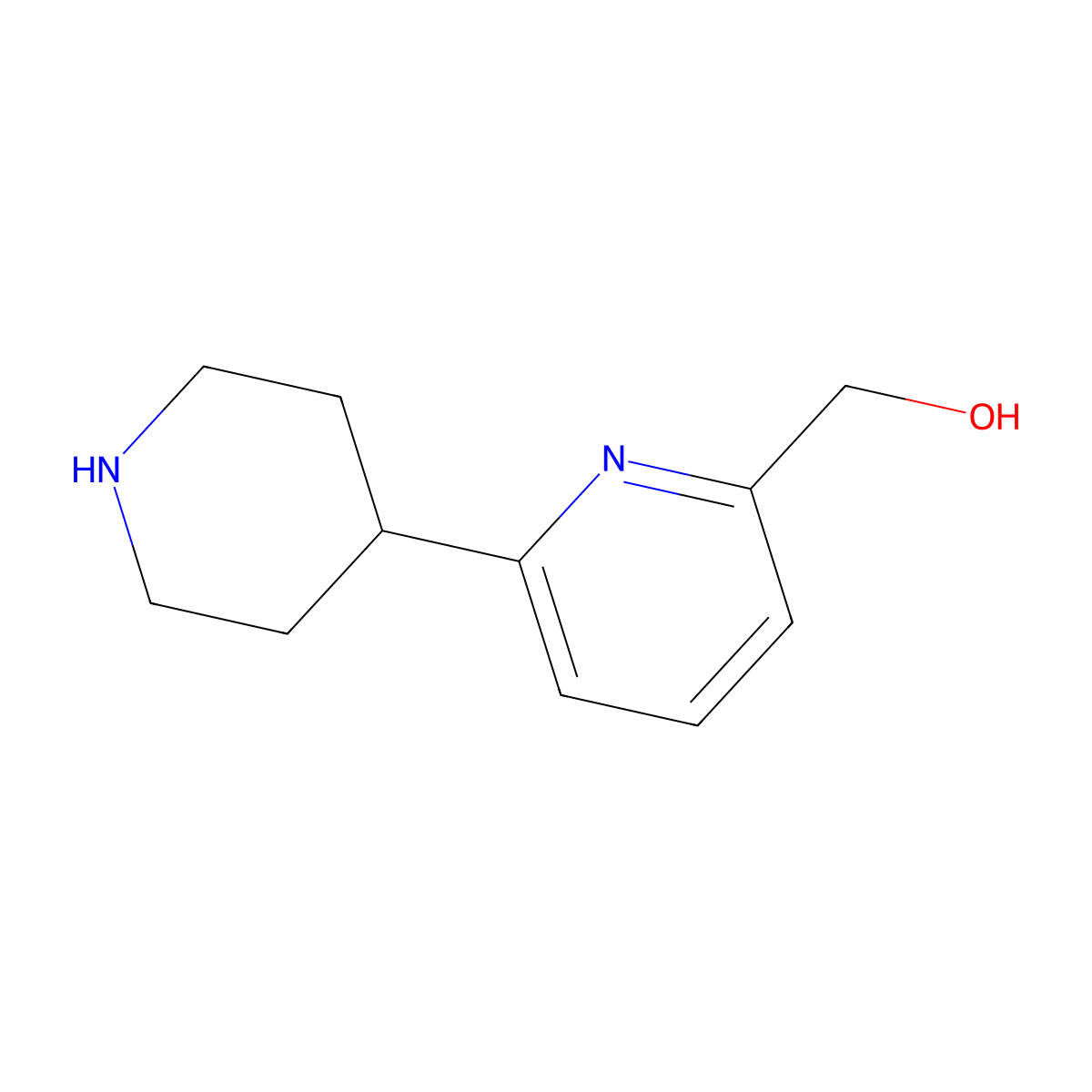 (6-(Piperidin-4-yl)pyridin-2-yl)methanol molecular structure, CAS 1260856-19-6