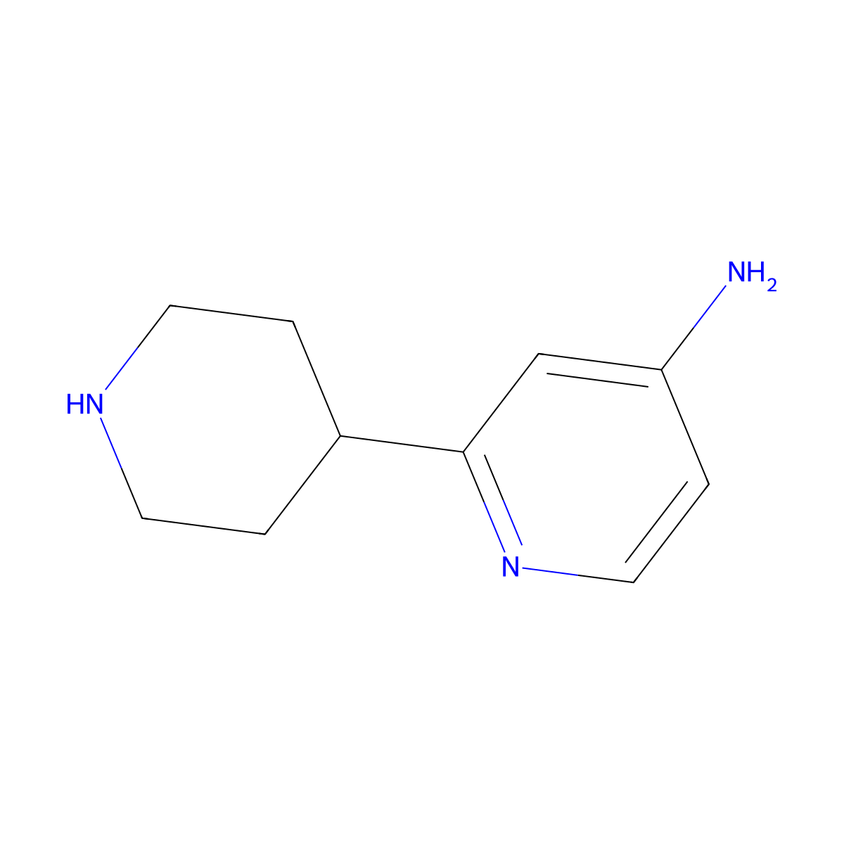 2-(Piperidin-4-yl)pyridin-4-amine molecular structure, CAS 1260856-38-9