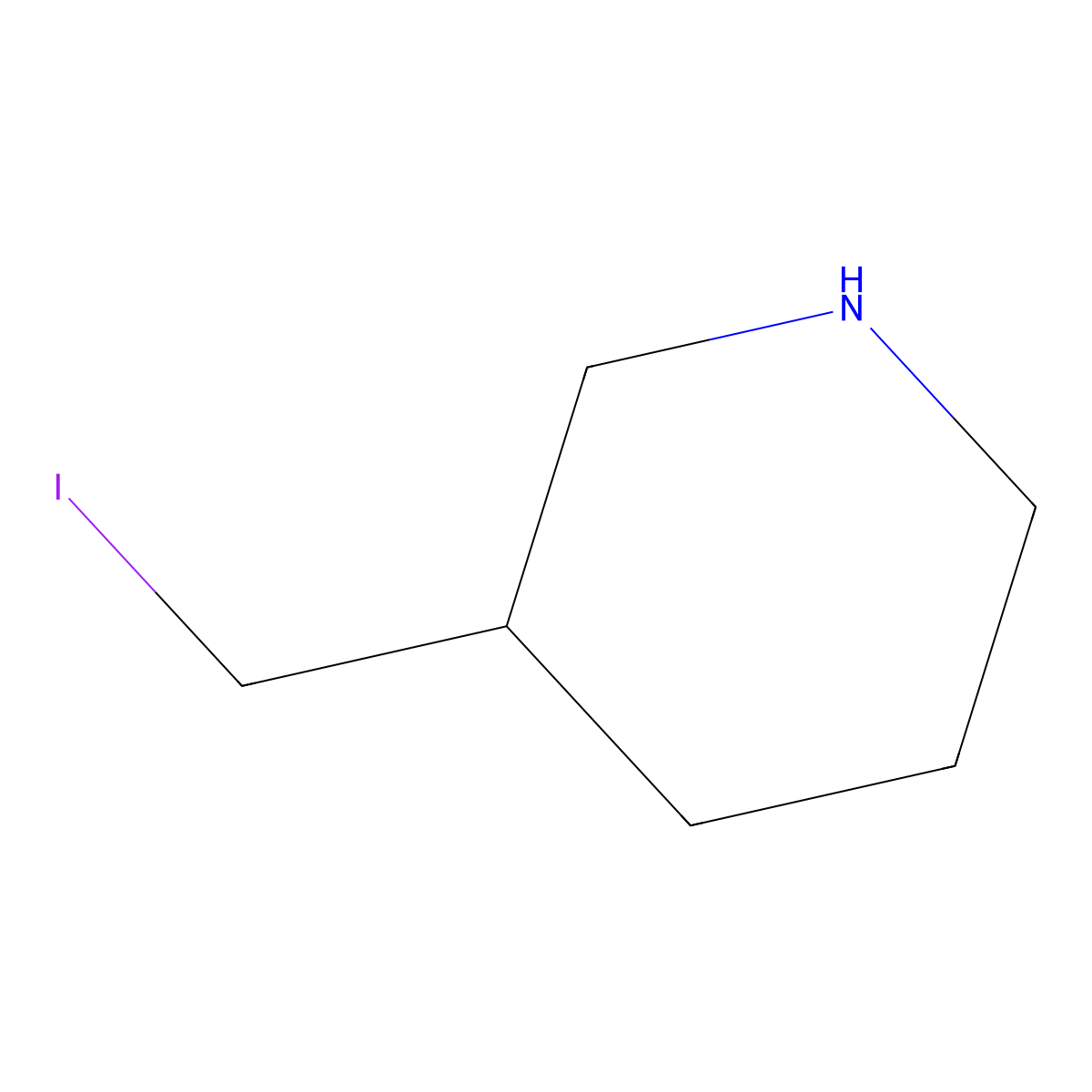 3-(Iodomethyl)piperidine molecular structure, CAS 1260856-53-8