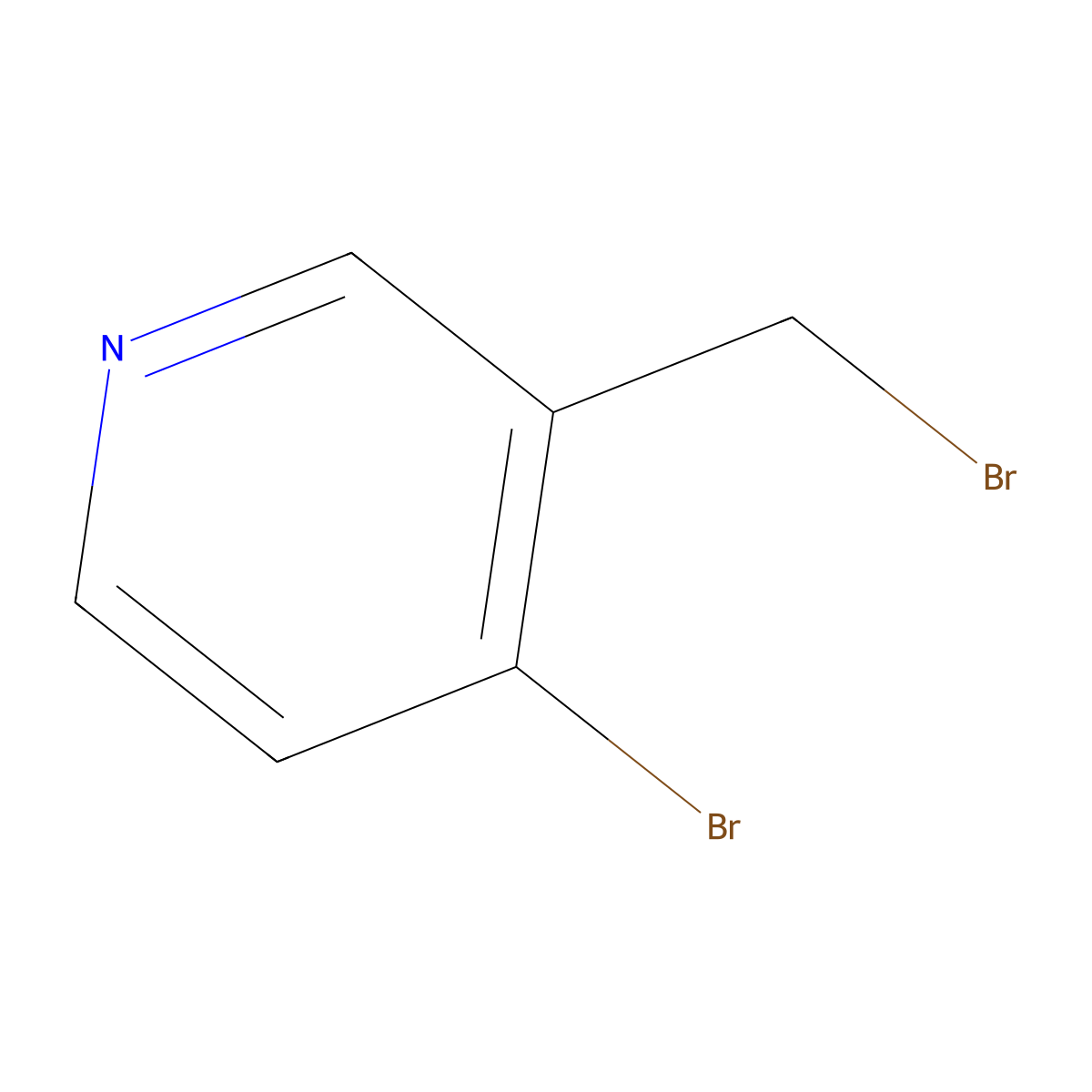 4-Bromo-3-(bromomethyl)pyridine molecular structure, CAS 1260856-56-1