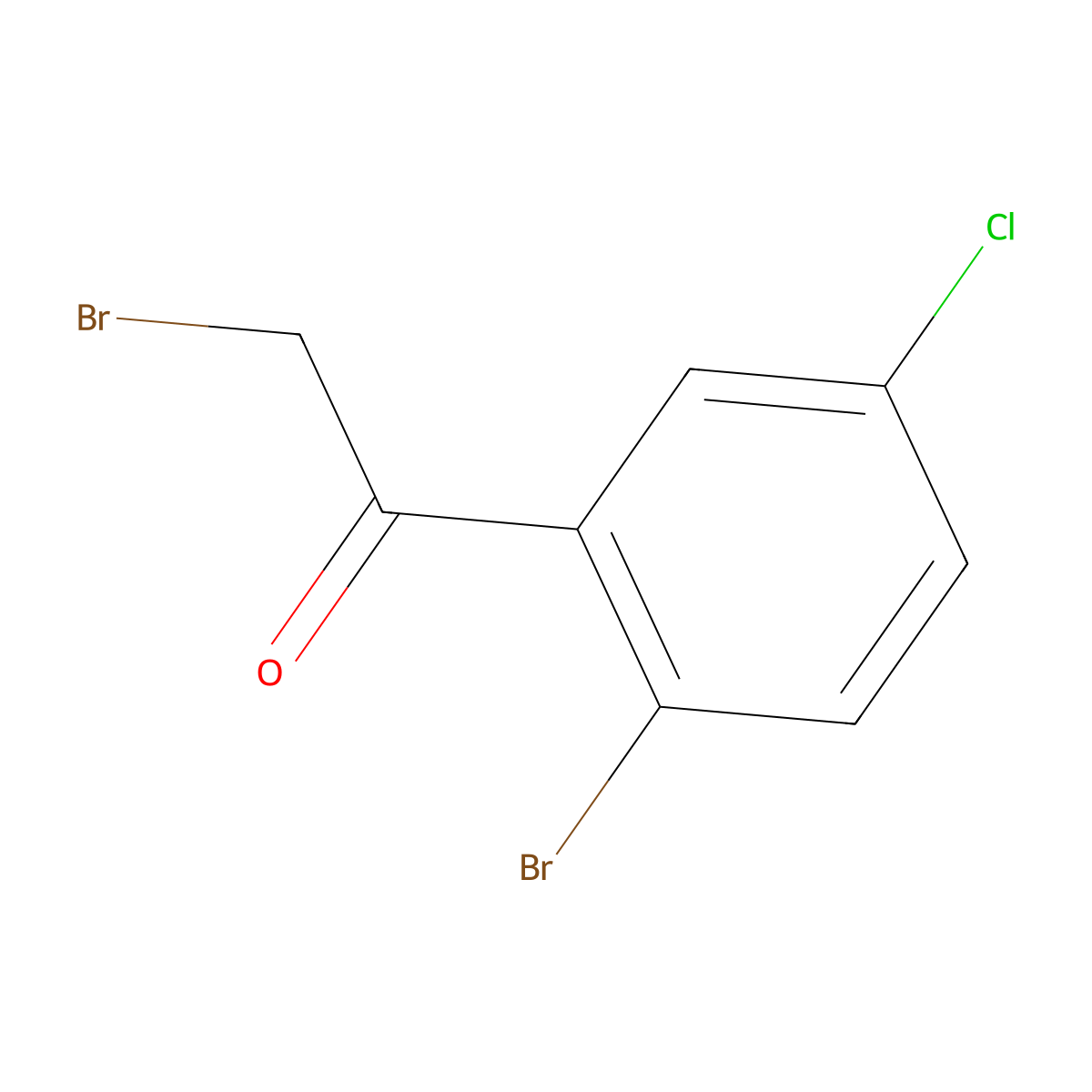 2-Bromo-1-(2-bromo-5-chlorophenyl)ethan-1-one molecular structure, CAS 1260857-12-2
