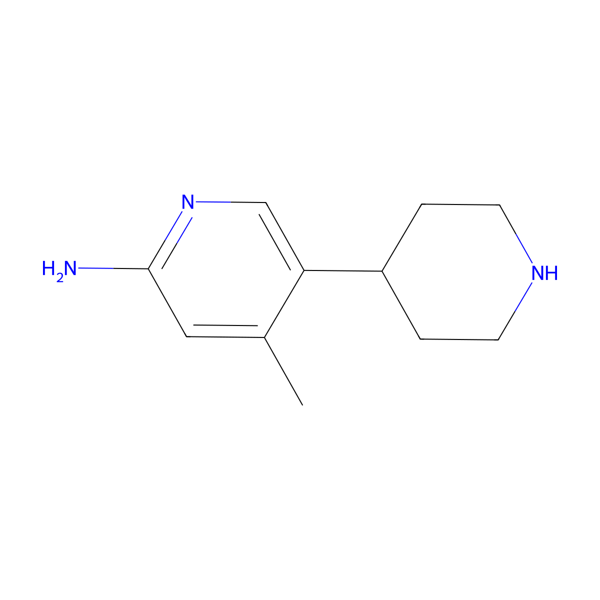 4-Methyl-5-(piperidin-4-yl)pyridin-2-amine molecular structure, CAS 1260857-55-3