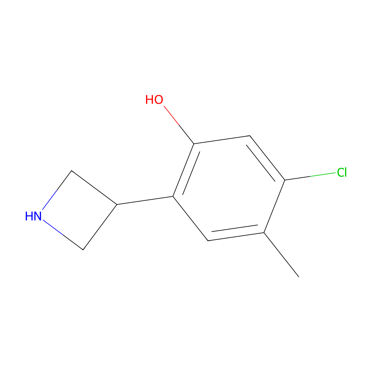 2-(Azetidin-3-yl)-5-chloro-4-methylphenol molecular structure, CAS 1260858-99-8