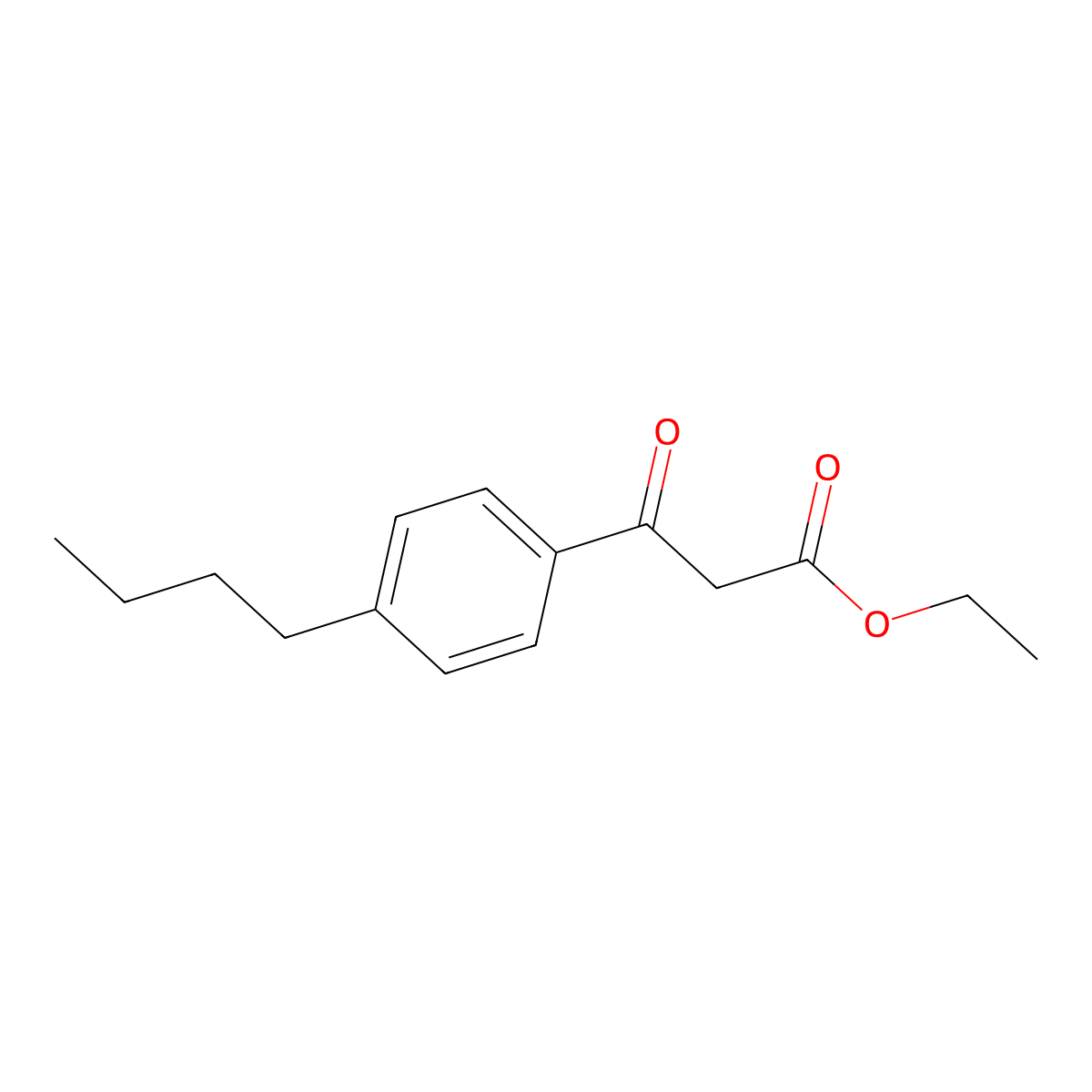 Ethyl 3-(4-butylphenyl)-3-oxopropanoate molecular structure, CAS 1260859-10-6