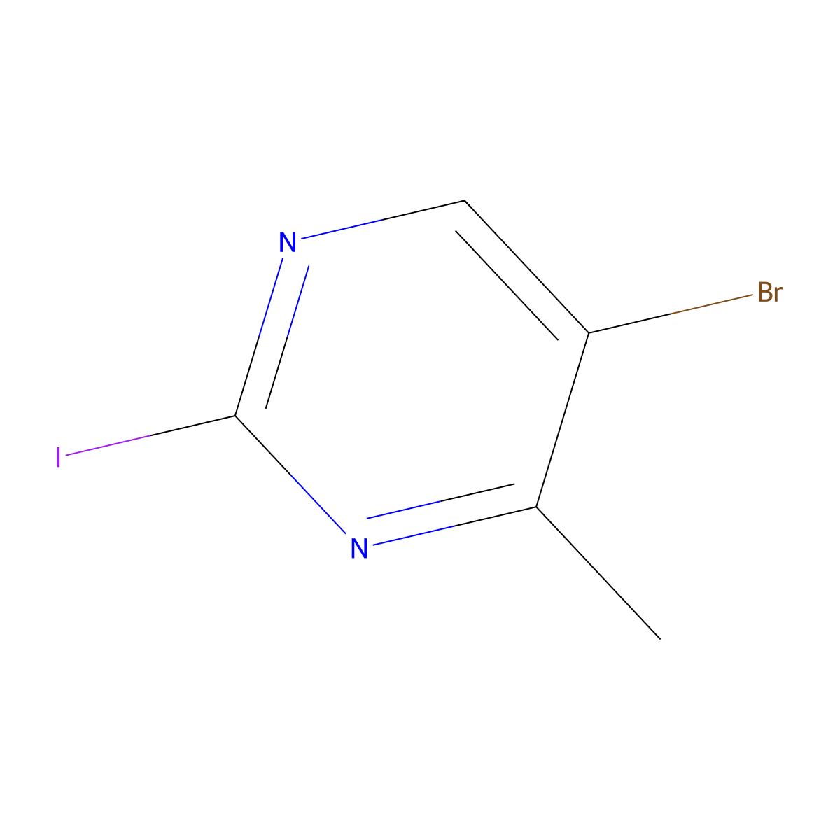5-Bromo-2-iodo-4-methylpyrimidine molecular structure, CAS 1260859-19-5