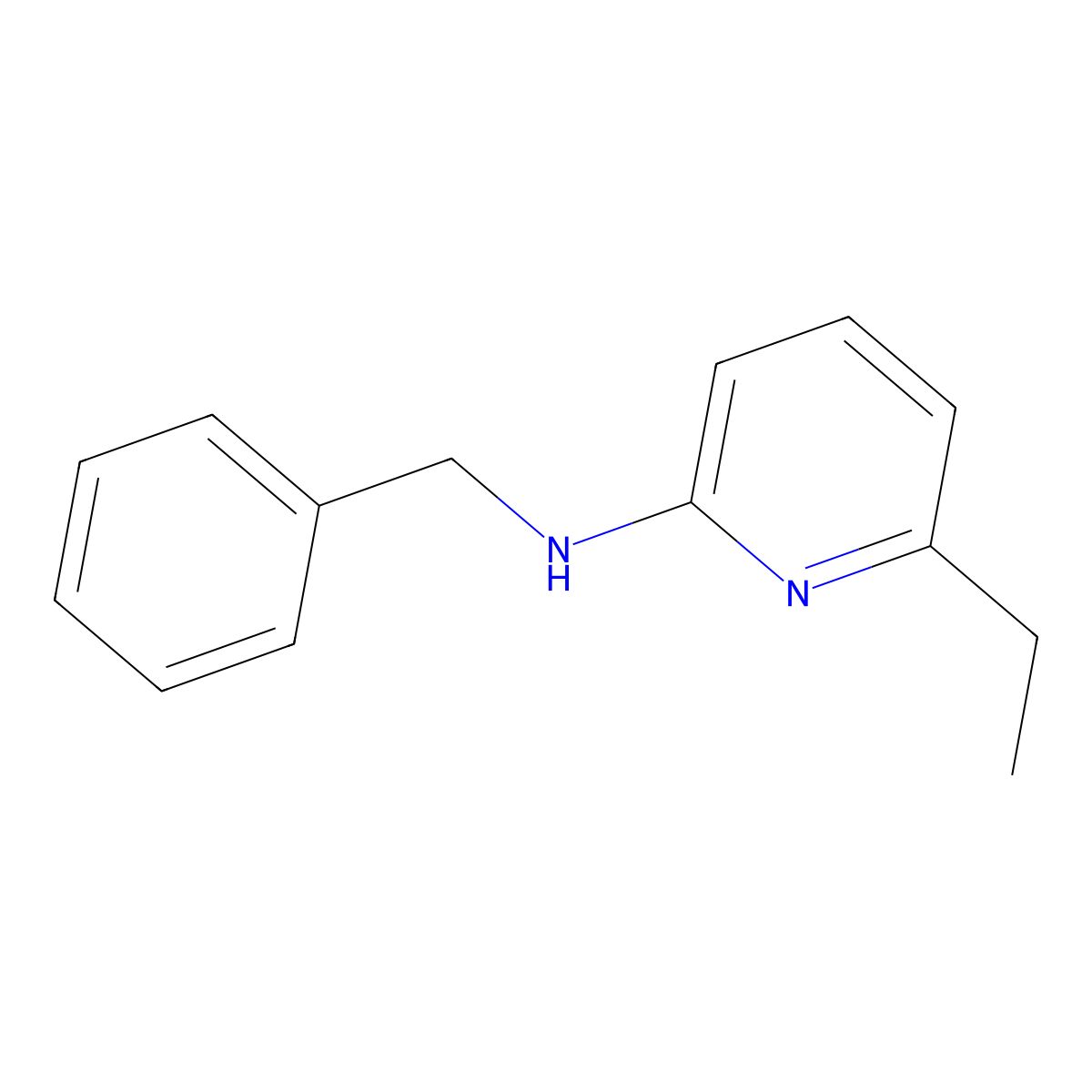 N-Benzyl-6-ethylpyridin-2-amine molecular structure, CAS 1260859-37-7