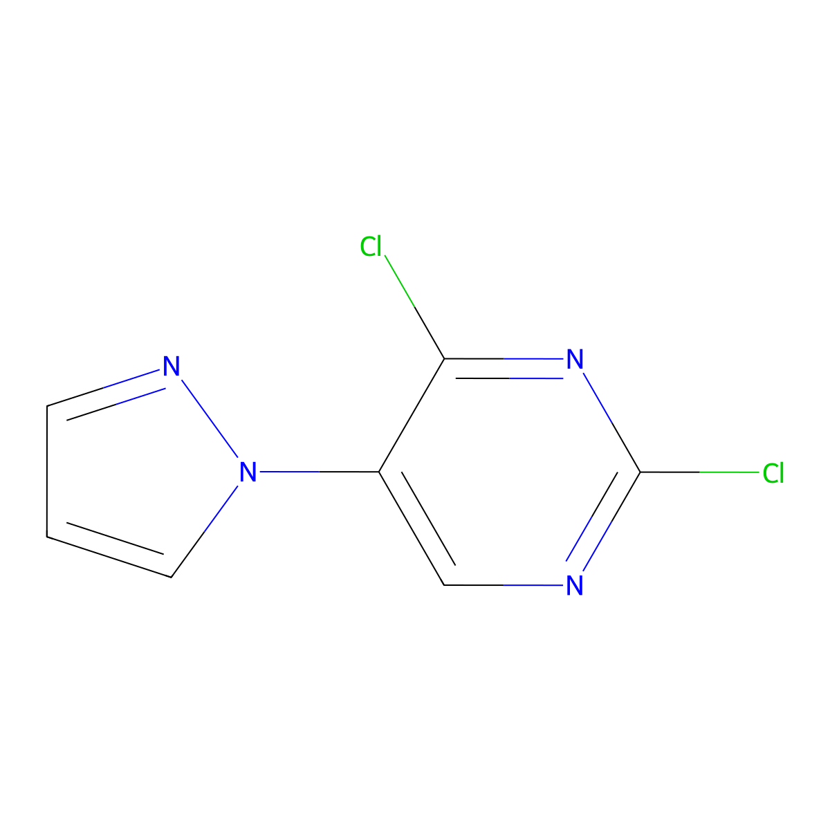 2,4-Dichloro-5-(1H-pyrazol-1-yl)pyrimidine molecular structure, CAS 1260860-26-1