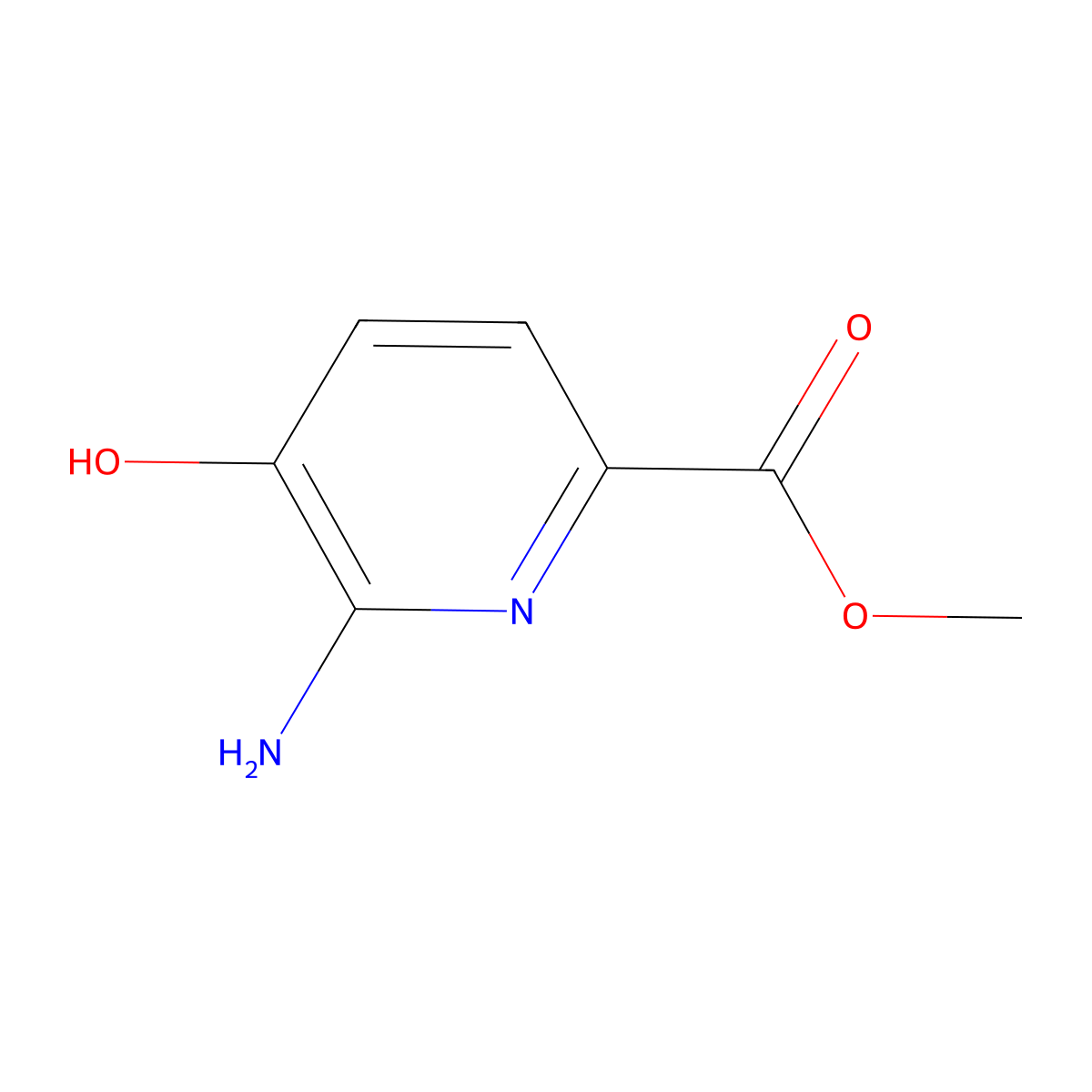 Methyl 6-amino-5-hydroxypicolinate molecular structure, CAS 1260861-99-1