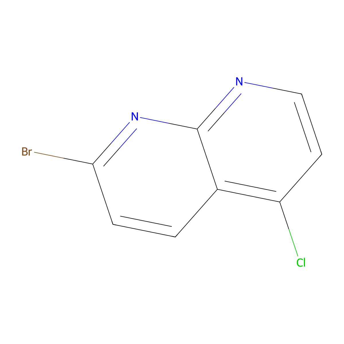 2-Bromo-5-chloro-1,8-naphthyridine molecular structure, CAS 1260862-24-5