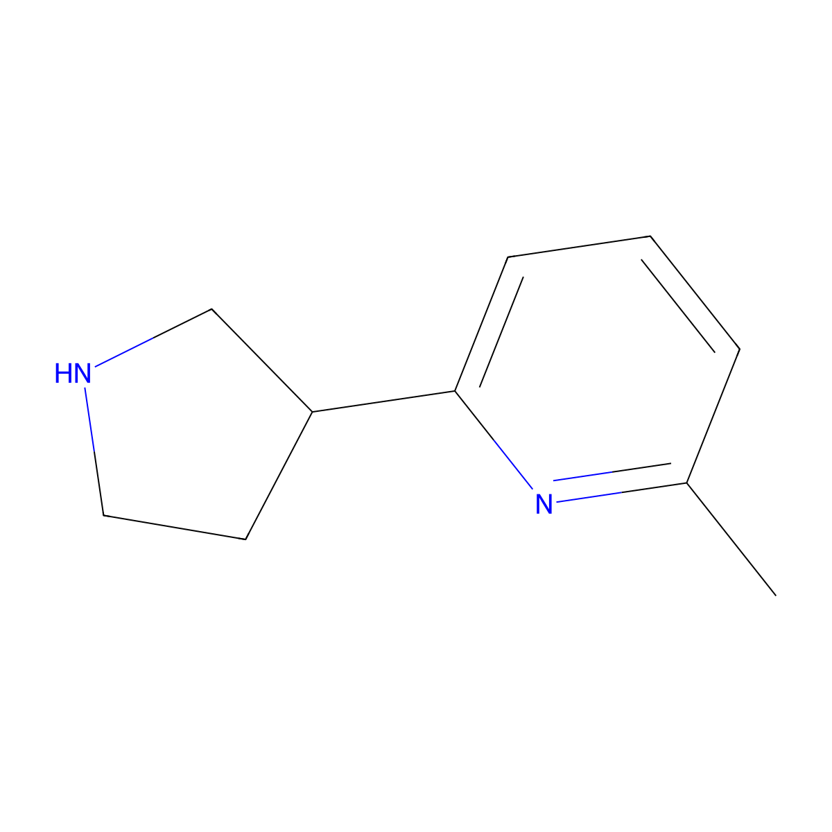 2-Methyl-6-(pyrrolidin-3-yl)pyridine molecular structure, CAS 1260862-33-6