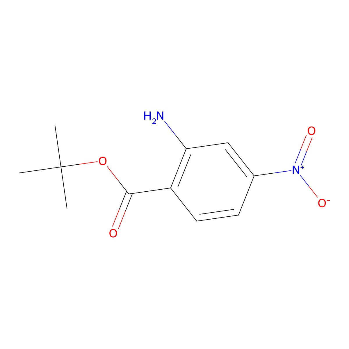 Tert-butyl 2-amino-4-nitrobenzoate molecular structure, CAS 1260862-42-7