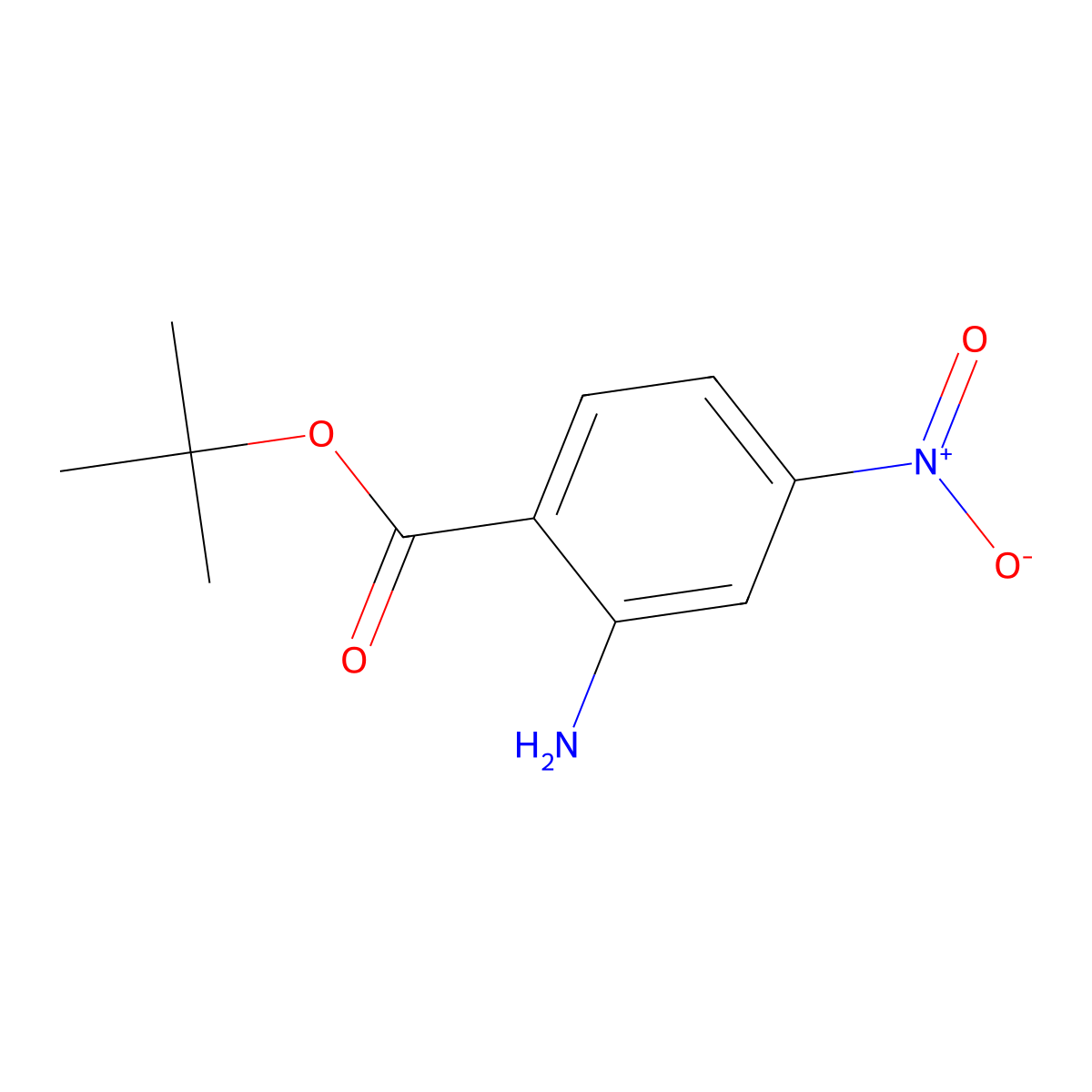 Tert-butyl 2-amino-4-nitrobenzoate molecular structure, CAS 1260862-42-7