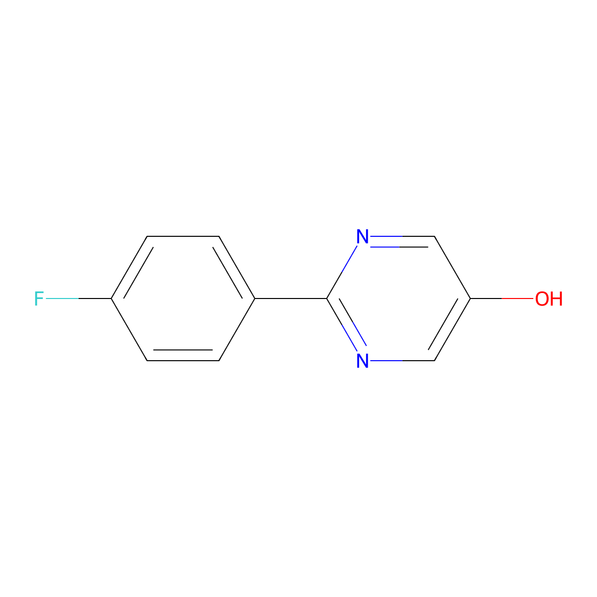 2-(4-Fluorophenyl)pyrimidin-5-ol molecular structure, CAS 1260862-66-5