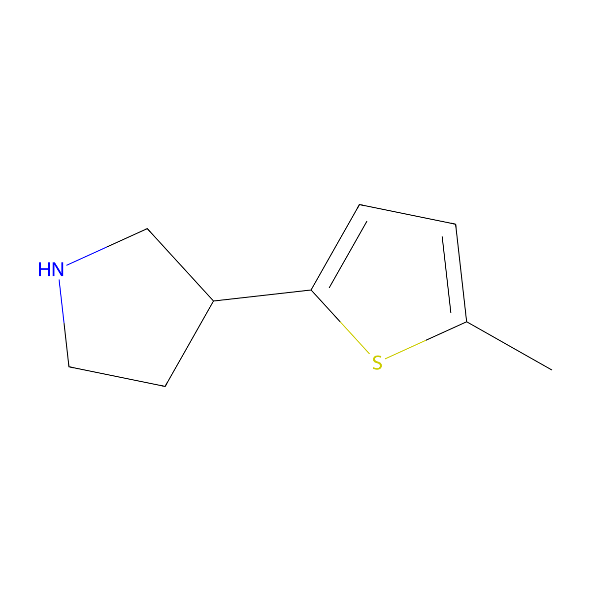3-(5-Methylthiophen-2-yl)pyrrolidine molecular structure, CAS 1260863-70-4